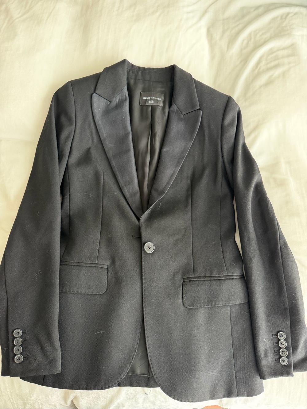 Club Monaco Black Single-Button Blazer